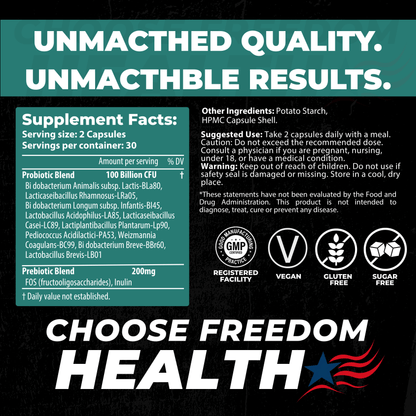 Probiotic 100B CFU Daily Gut Balance & Wellness Support