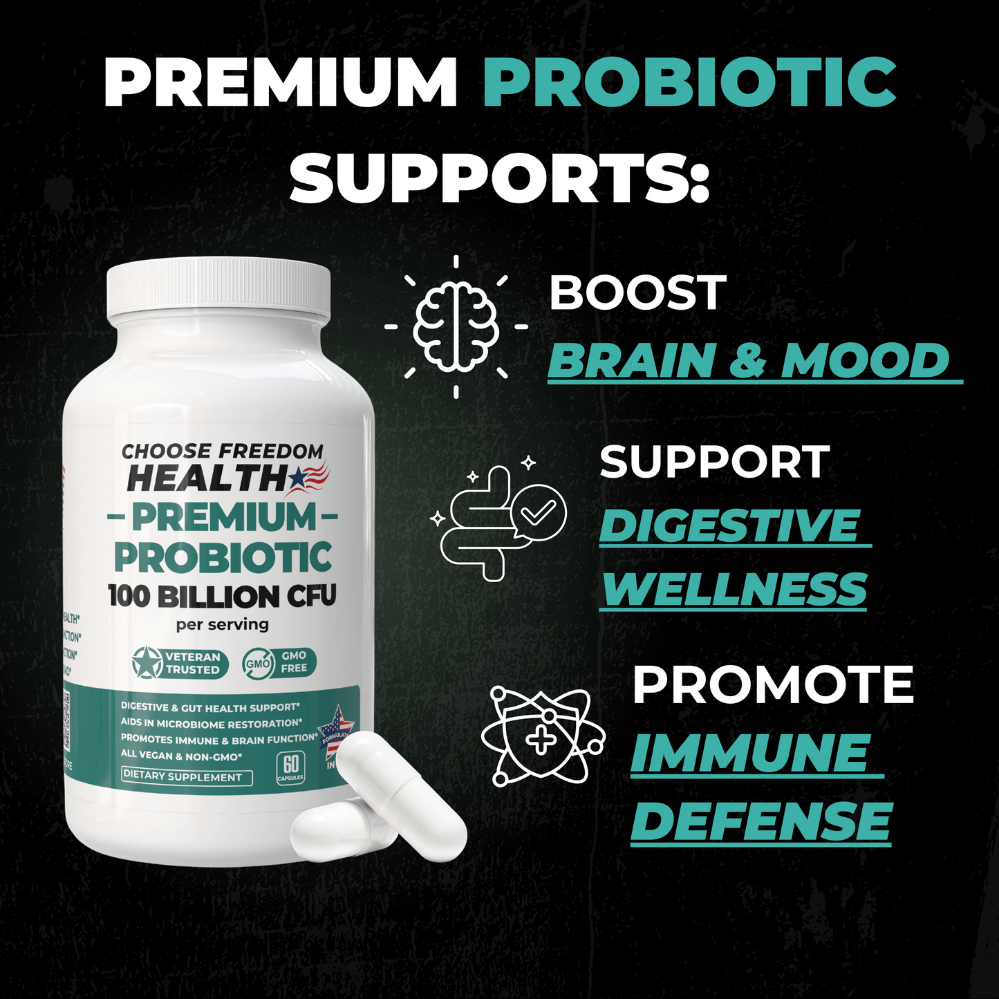 Probiotic 100B CFU Daily Gut Balance & Wellness Support
